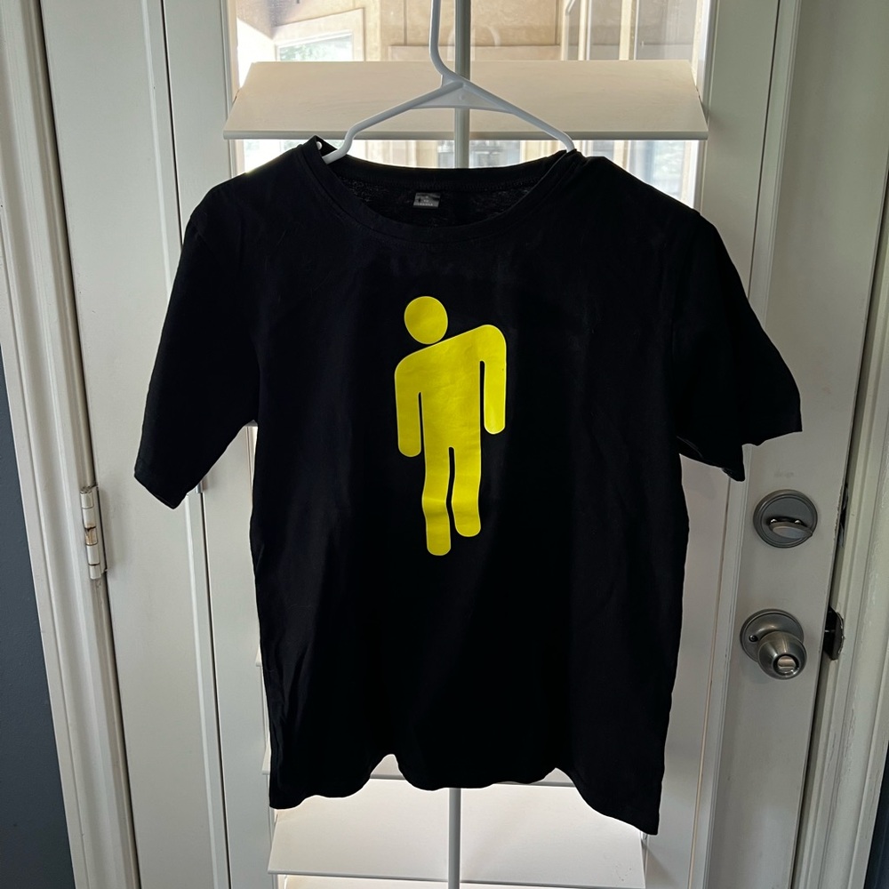 Black T-Shirt with Yellow Graphic Billie Eillish